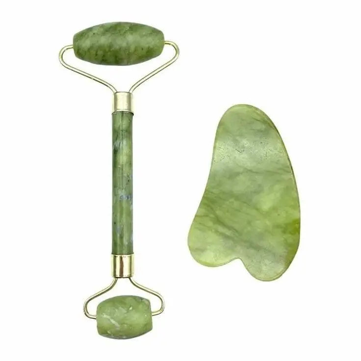 Anti-Aging Jade Roller & Gua Sha Tool Bundle by Beauty Charms