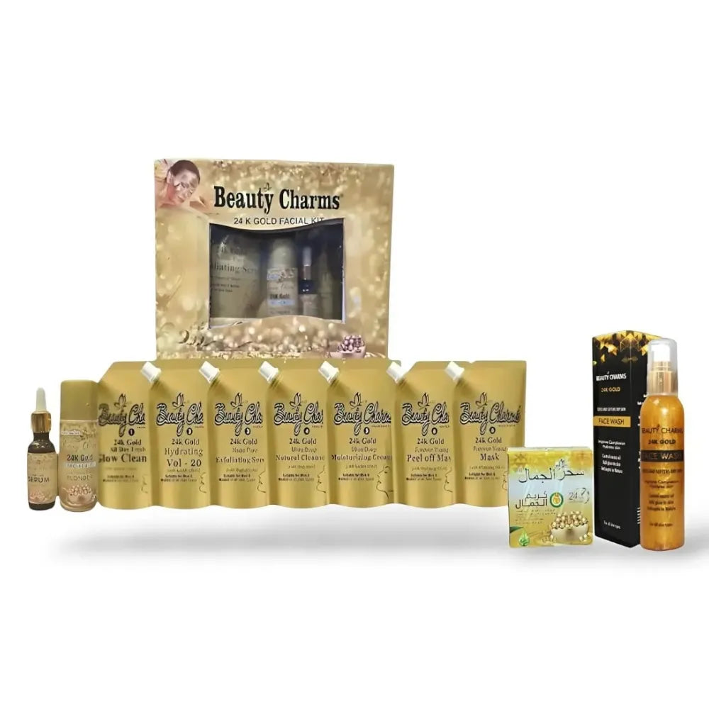 Best 9 Pieces Gold Facial Kit With Beauty Cream and Face Wash