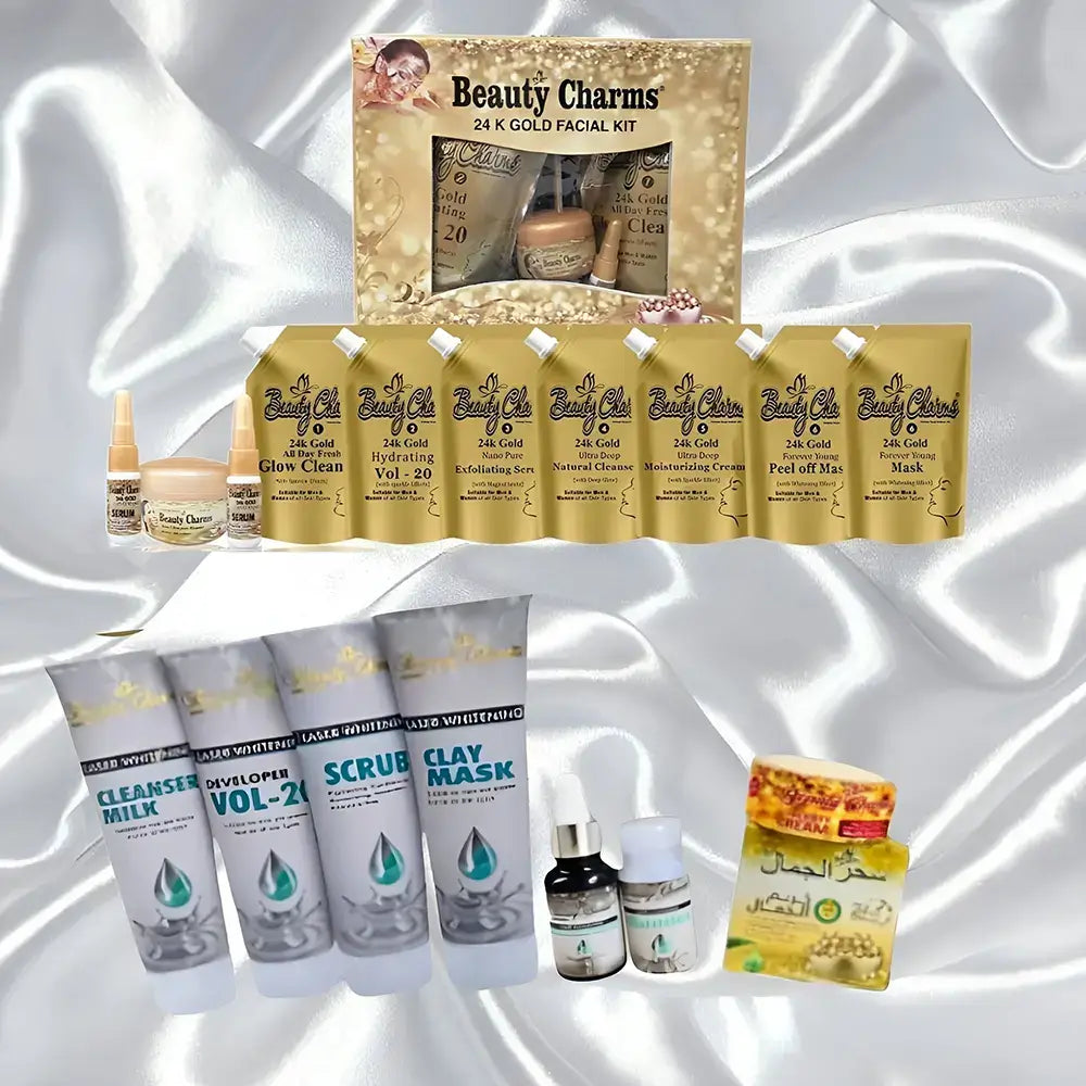 Bundle of beauty cream, laser facial and 24 k gold facial kit 10 pieces