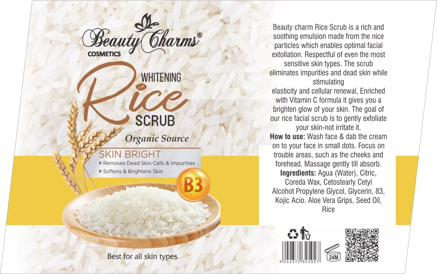 whitening rice scrub